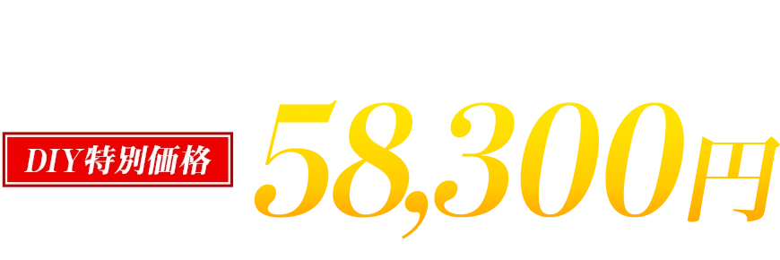 DIYだからできるこのお値段 DIY特別価格 58300円(税込)